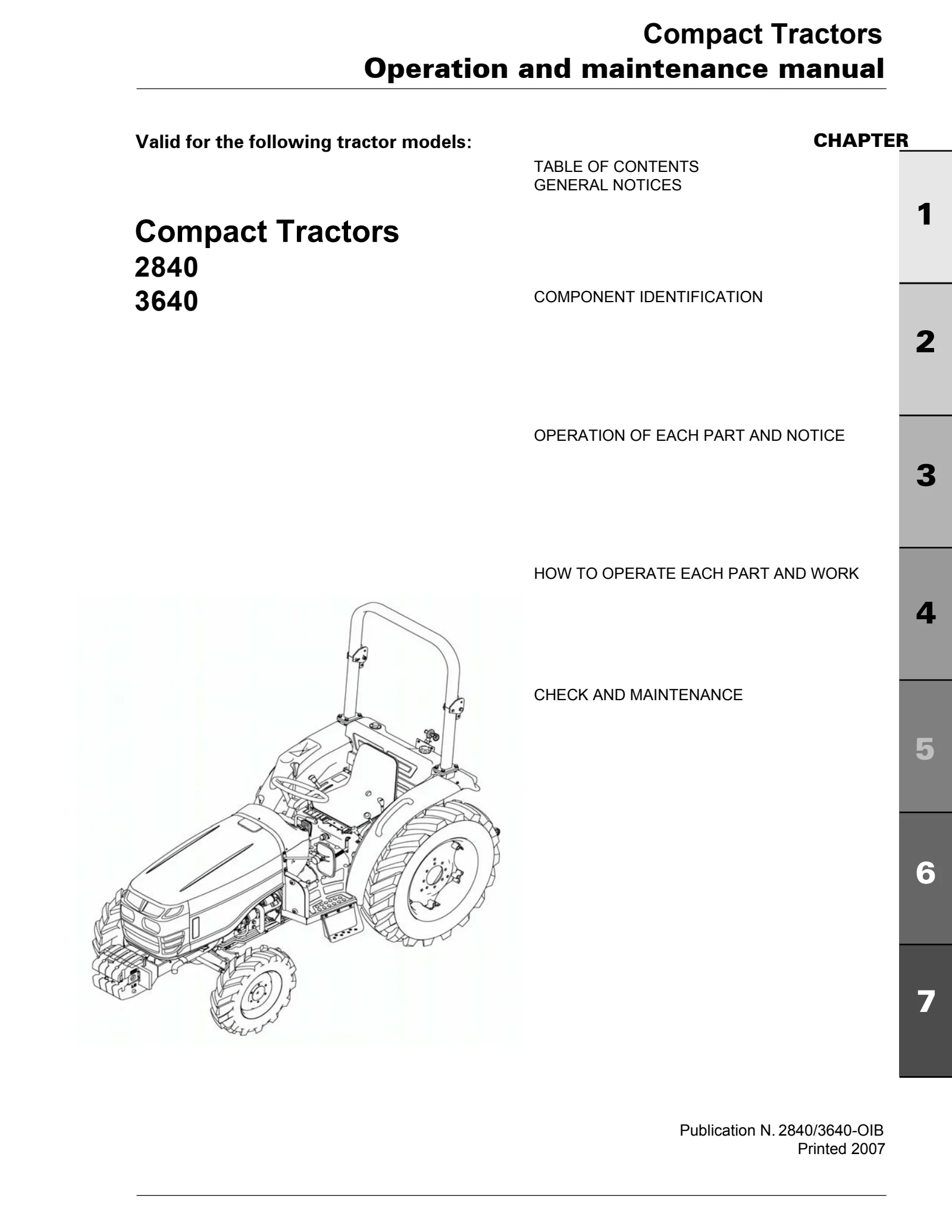 (CT00) Serie CT - Compact Tractors 2840-3640 — English — cover