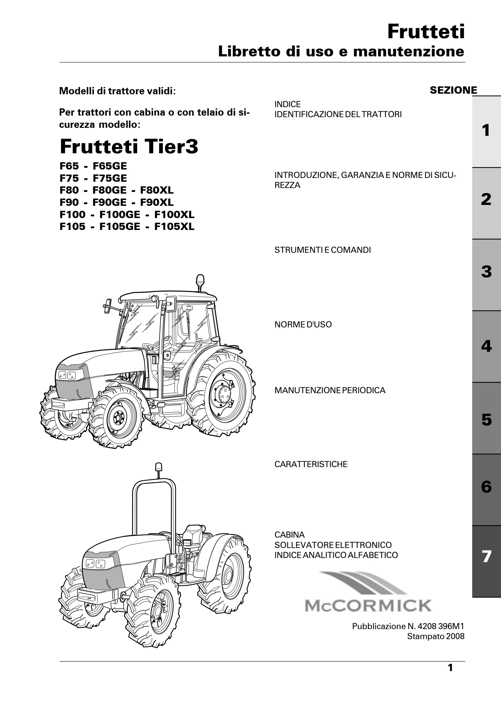 (RP53) Serie F - Frutt - Perkins Tier 3 - F65 - F 65GE-F 75 - F 75GE-F 80 - F 80GE - F 80XL-F 90 - F 90GE - F 90XL-F 100 - F 100GE - F 100XL-F 105 - F 105GE - F 105XL โ Italiano โ copertina