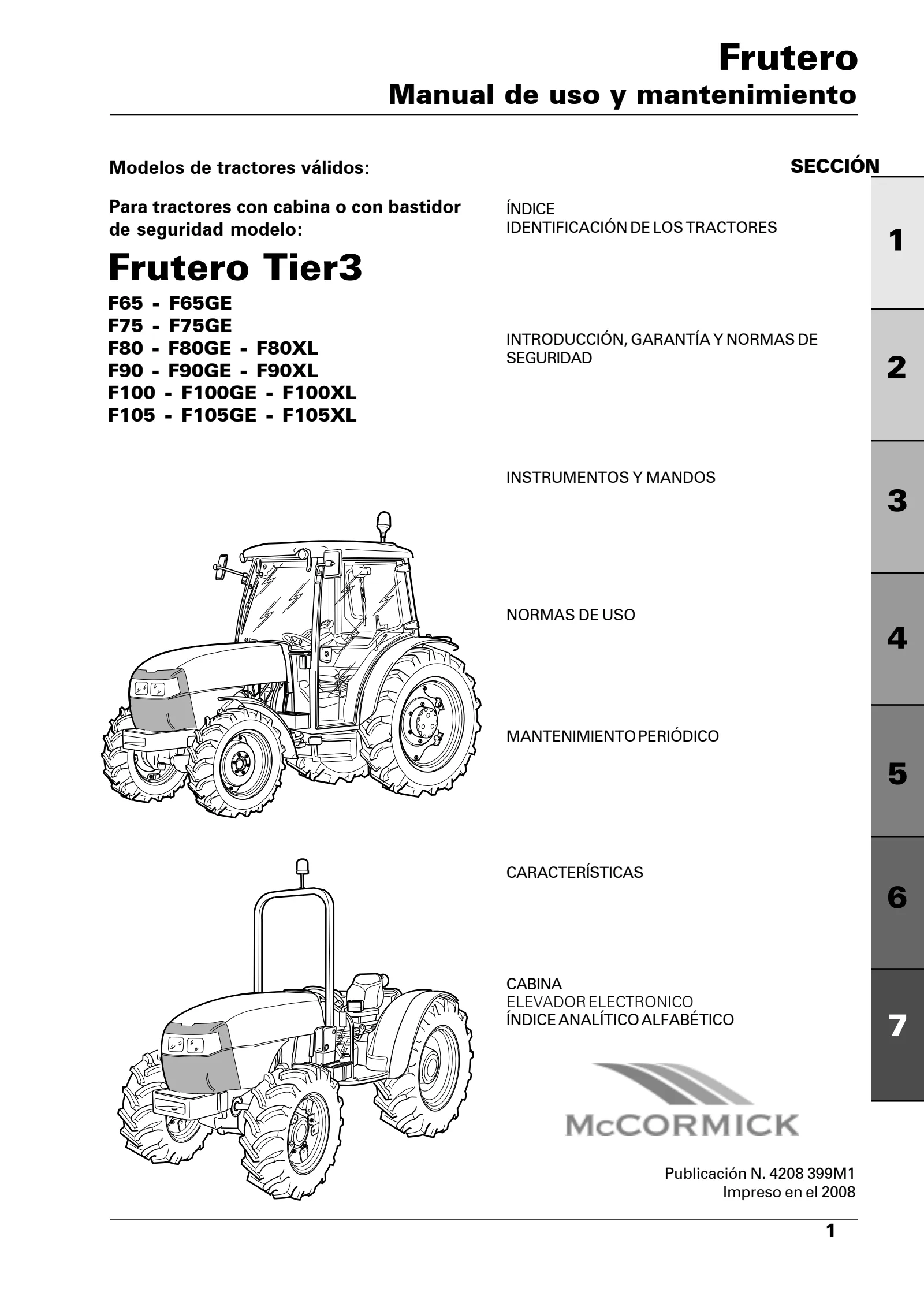 (RP53) Serie F - Frutt - Perkins Tier 3 - F65 - F 65GE-F 75 - F 75GE-F 80 - F 80GE - F 80XL-F 90 - F 90GE - F 90XL-F 100 - F 100GE - F 100XL-F 105 - F 105GE - F 105XL โ Espaรฑol โ portada