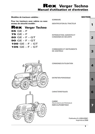 (RP54) Rex - Frutt Techno - Perkins Tier 3 - 65 GE - F75 GE - F80 GE - F - GT90 GE - F - GT100 GE - F - GT105 GE - F - GT — Français — couverture