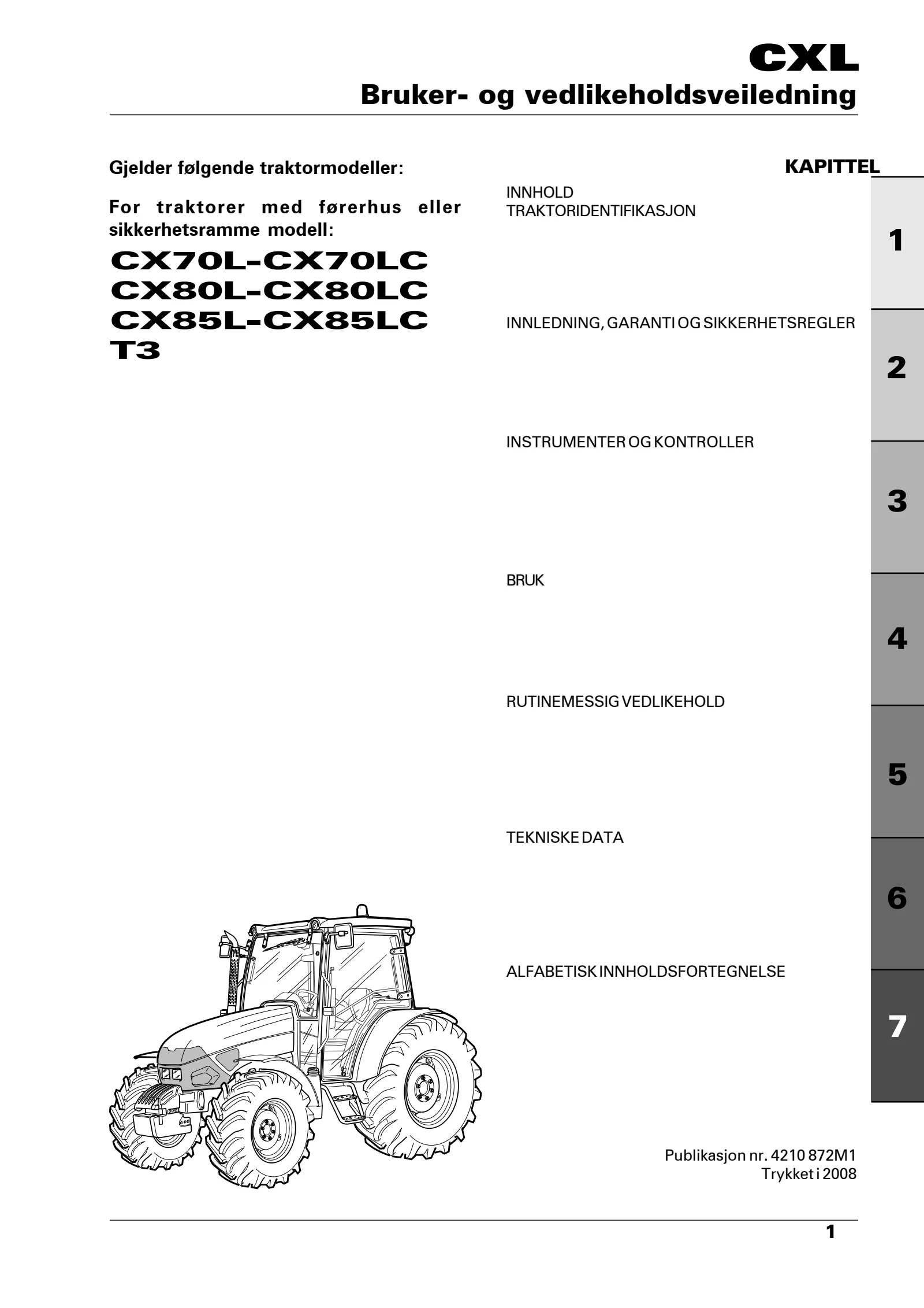 (RP22) CX-L - Yanmar Tier 3 - 70L-LC 80L-LC 85L-LC — Norsk — omslag