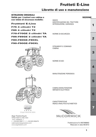(RP56) Fruttteti E-Line - Perkins - F70-GE - F75 - F85-GE - F80-GE-XL - F90-GE-XL — Italiano — copertina
