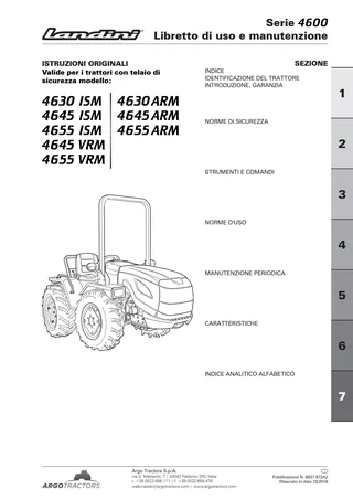 (RS02) Serie 4600 - 4630-4645-4655 ISM-ARM - 4645-4655 VRM - Yanmar - MR.167/2013 — Italiano — copertina