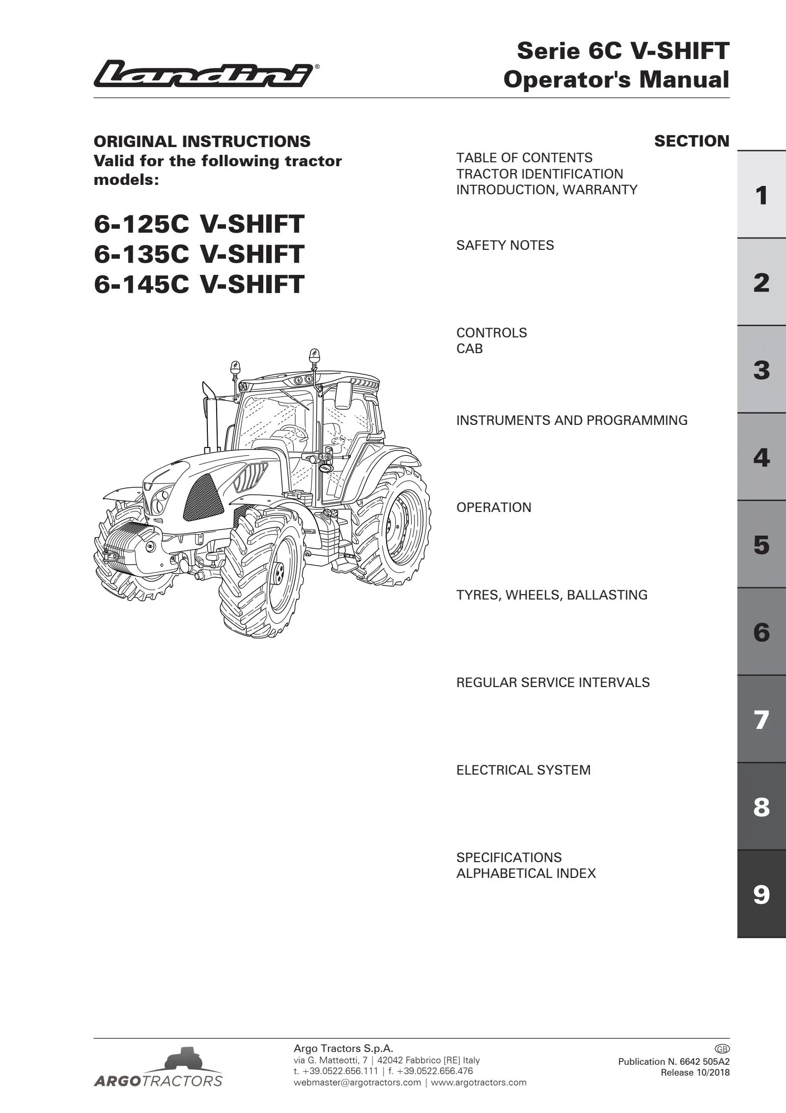 (RP6A) Serie 6C – 125 – 135 - 145 V-Shift (T4 - Engine Argo) — English — cover