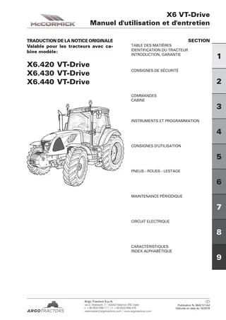 (RP6A) X6.420 - X6.430 - X6.440 VT-Drive (T4 - Engine Argo) — Français — couverture