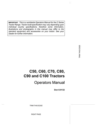 Operator Manual: (CP01) Serie C - C50, C60, C70,C80, C90, C100 — English – cover
